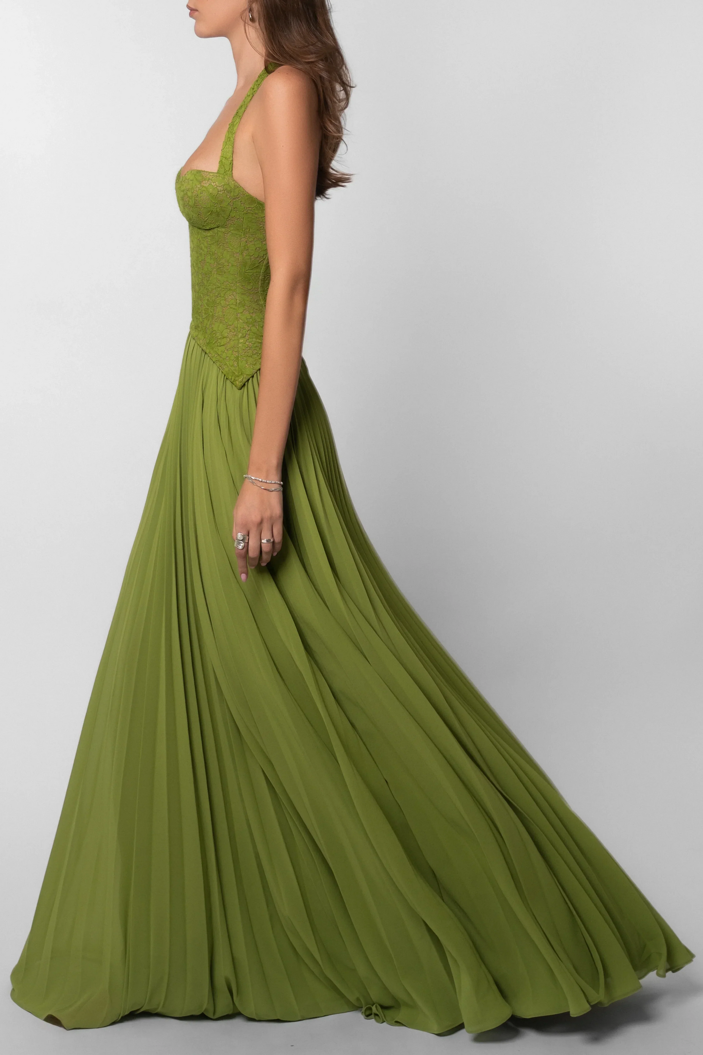 Cosima | Elegant Satin One Shoulder Cape Sleeveless Evening Maxi Dress