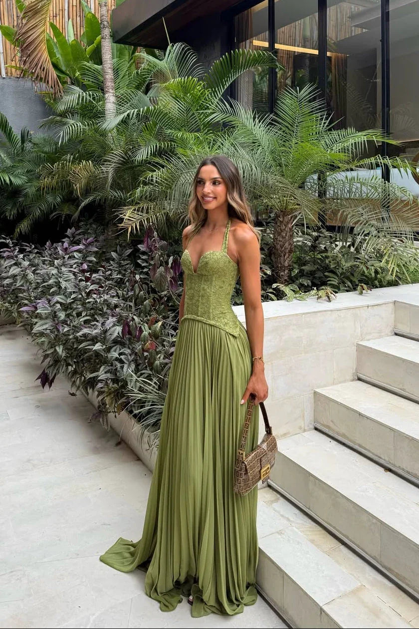 Cosima | Elegant Satin One Shoulder Cape Sleeveless Evening Maxi Dress