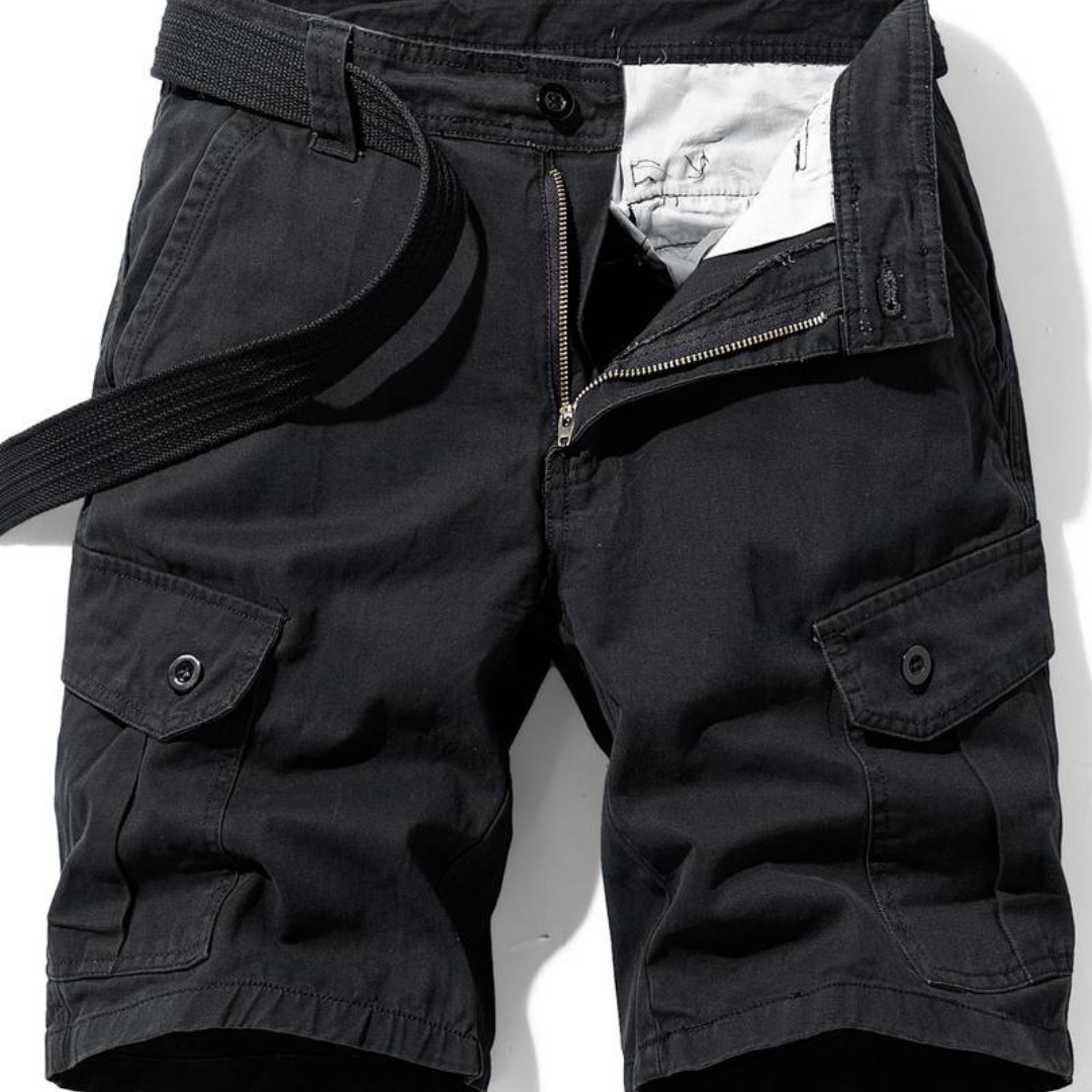 Momount Men Cargo Shorts – Cotton Button Closure Flap Pocket Work Casual