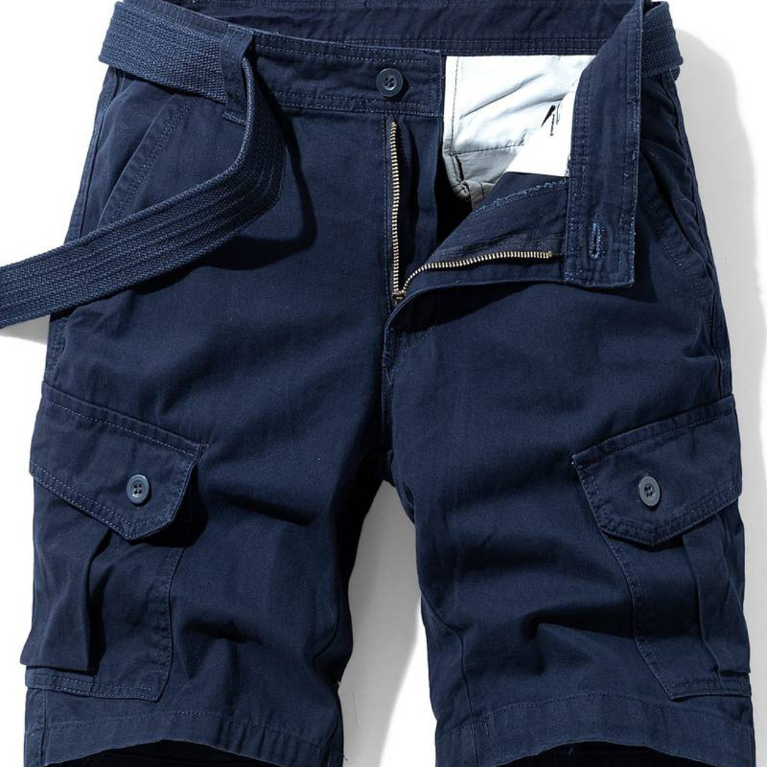 Momount Men Cargo Shorts – Cotton Button Closure Flap Pocket Work Casual