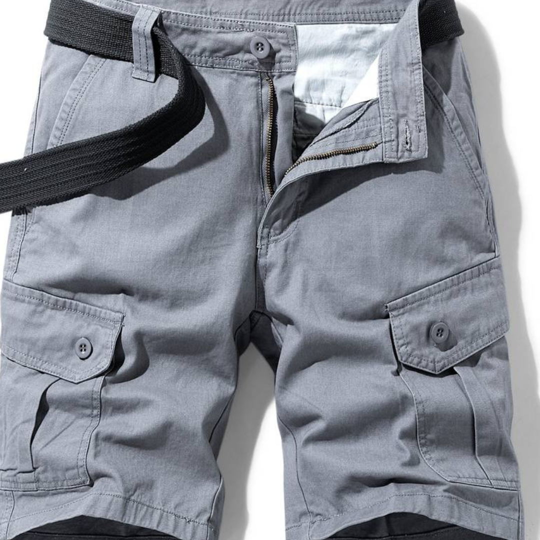Momount Men Cargo Shorts – Cotton Button Closure Flap Pocket Work Casual
