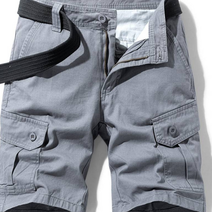 Momount Men Cargo Shorts – Cotton Button Closure Flap Pocket Work Casual