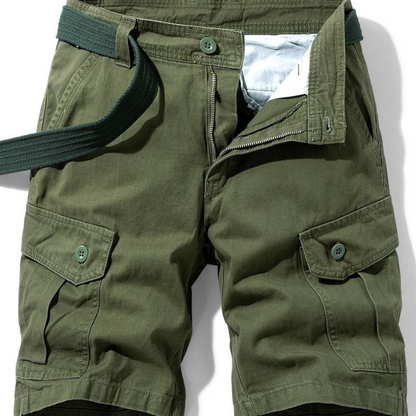 Momount Men Cargo Shorts – Cotton Button Closure Flap Pocket Work Casual