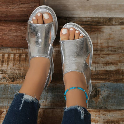 Momount Women Wedge Sandals Comfort Platform Slingback Casual Summer Adjustable Cushioned Support Open Toe Fit