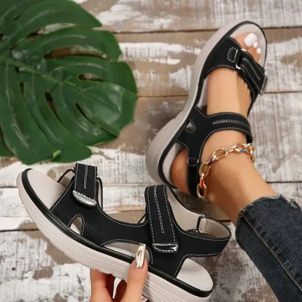 Momount Women Orthopedic Sandals – Velcro Strap Arch Support Walking