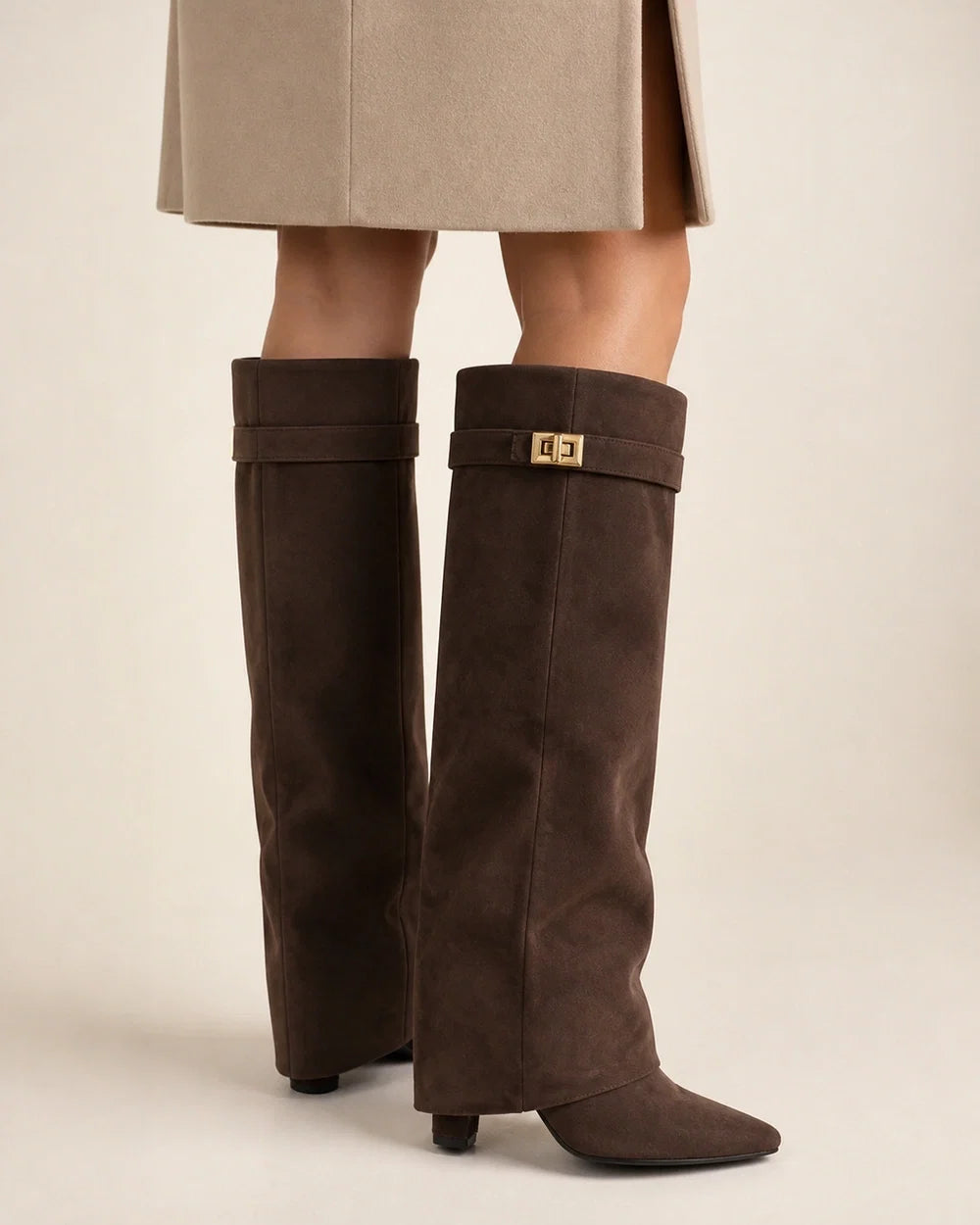 Sarah women's fold-over knee-high boots – 04 back webp