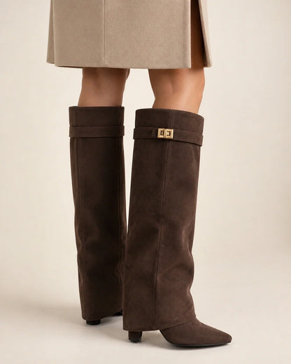 Sarah women's fold-over knee-high boots – 04 back webp