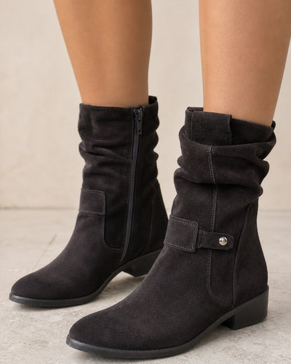 Emilia Women's Suede Slouch Ankle Boots — image 9 — womens-emilia-slouch-boots-dark-grey-09-variant.webp