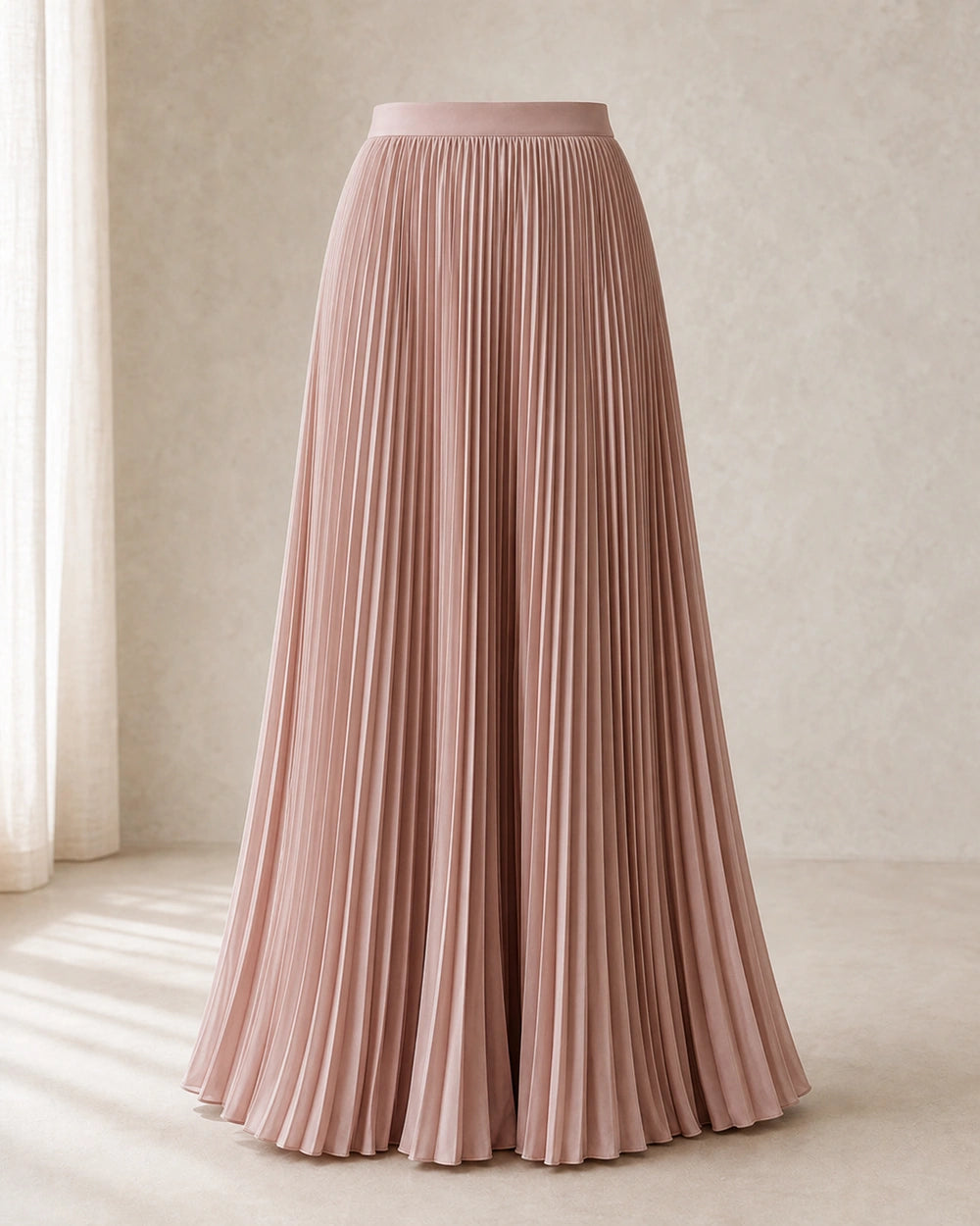 Women's Pleated Flowing Maxi Skirt — image 8 — womens-pleated-maxi-skirt-pink-08-product-only.webp